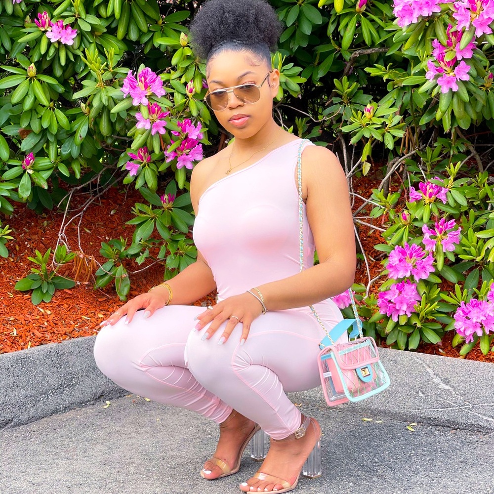 One shoulder jumpsuit! Size down